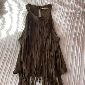 Fringe suede tank. Size large. Great condition. Brand Soprano.